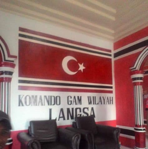 Lambang GAM di posko pemenangan Umara