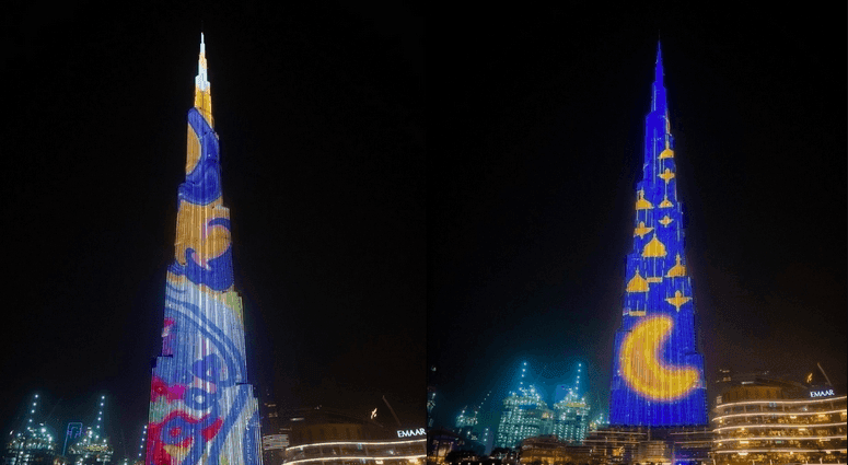 Selama Ramadan Burj Khalifa Dihiasi Pertunjukan LED Menawan