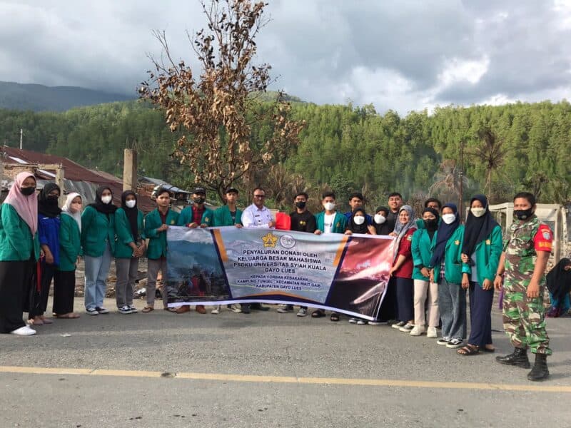 KBM PSDKU USK-Gayo Lues Galang Donasi Bantu Korban Kebakaran Tungel