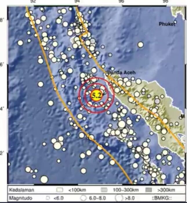 Gempa Magnitudo 5,2 Guncang Aceh Jaya, Terasa Hingga Banda Aceh