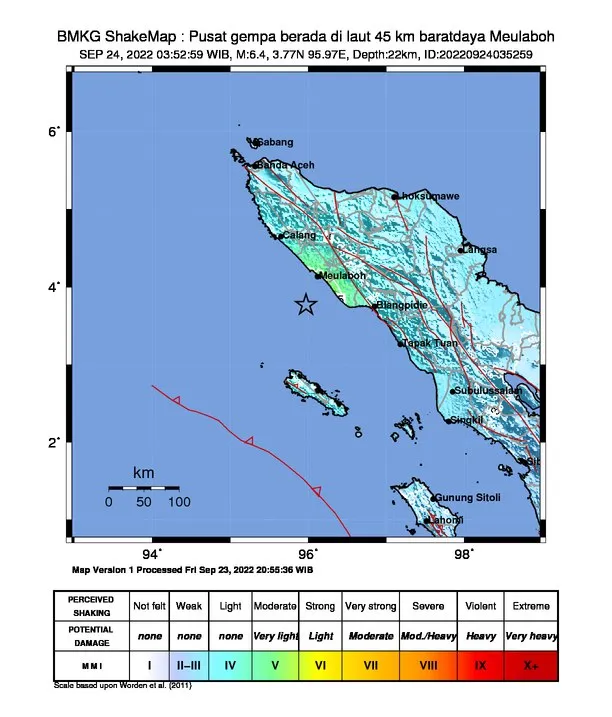 Gempa Magnitudo 6,4 Guncang Aceh, Getaran Cukup Kuat di Pantai Barat