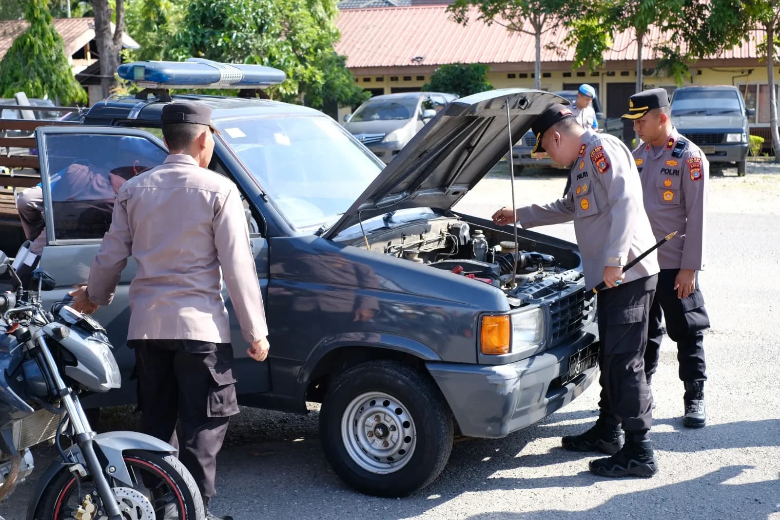 Kapolres Aceh Utara Cek Kesiapan Ranmor Personel Jelang Pemilu
