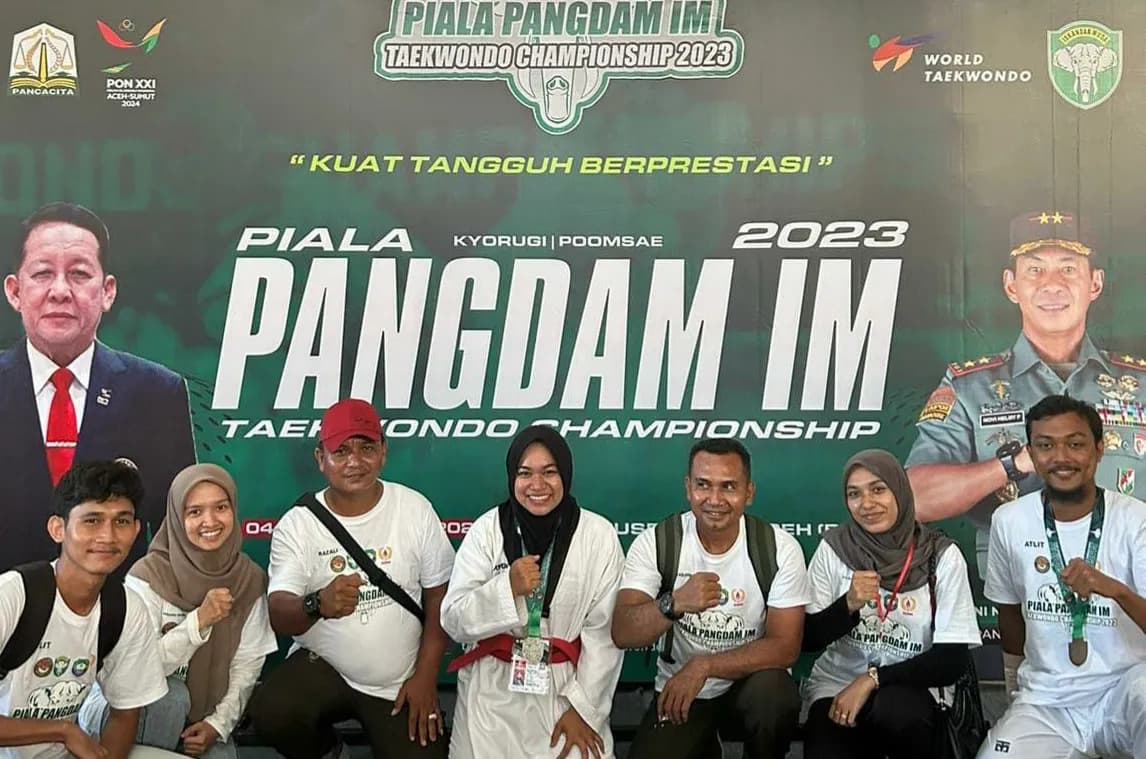 Indah Berliana dan Habib Firdaus Atlit Binaan Kodim Abdya  Sumbang Mendali Perdana Taekwondo