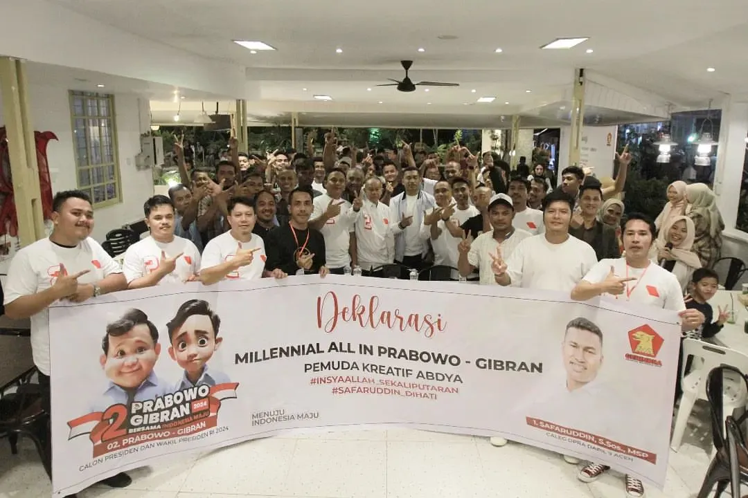 Ratusan Pemuda Abdya Dukung Safaruddin ke DPRA dan Prabowo-Gibran di Pilpres