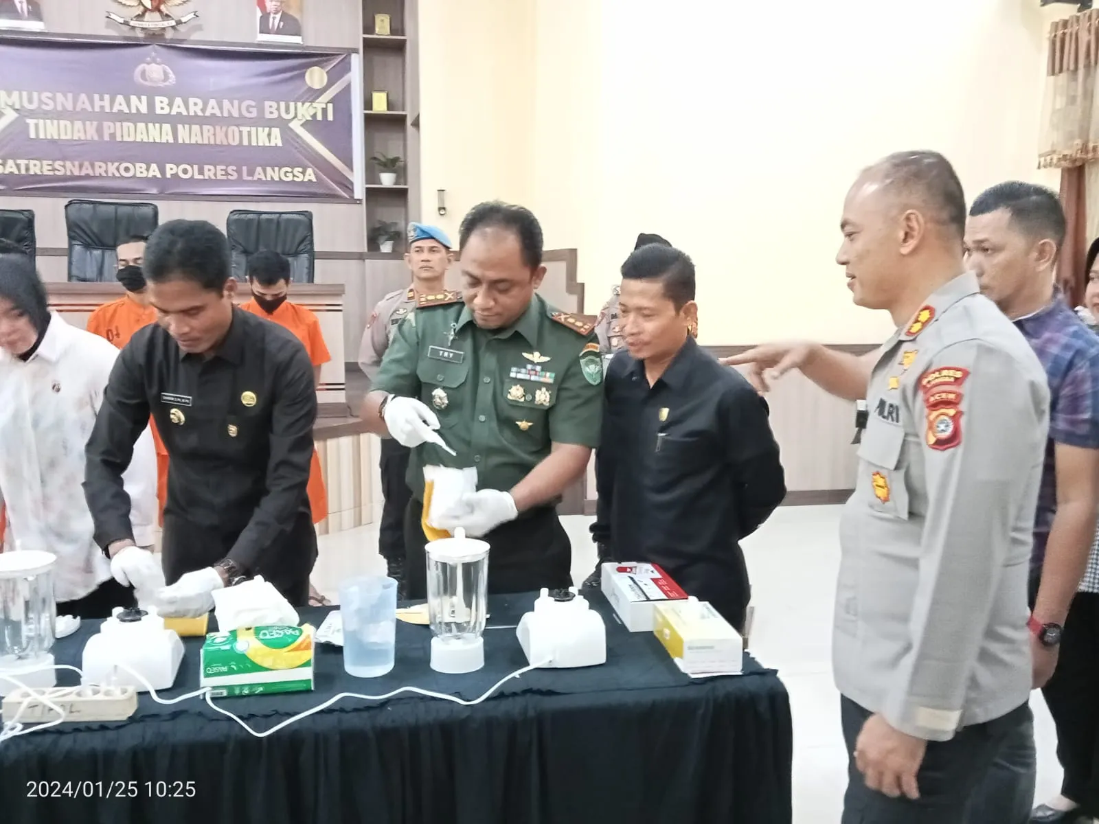 Polres Langsa Musnahkan Barang Bukti Sabu