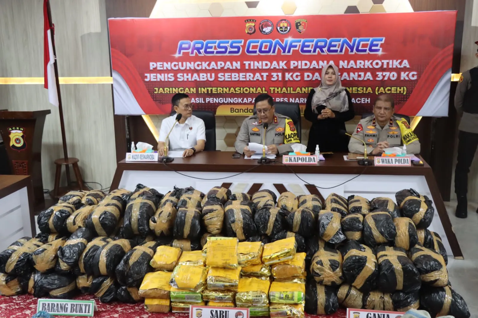 Polda Aceh Ungkap Peredaran 31 Kg Sabu Jaringan Internasional