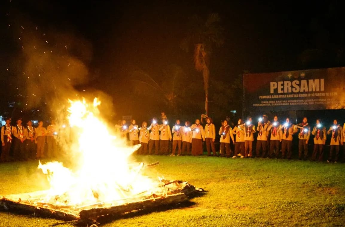 Cetak Generasi Muda Tangguh dan Cinta Tanah Air, Kodim Abdya Gelar Persami Saka Wira Kartika 2025
