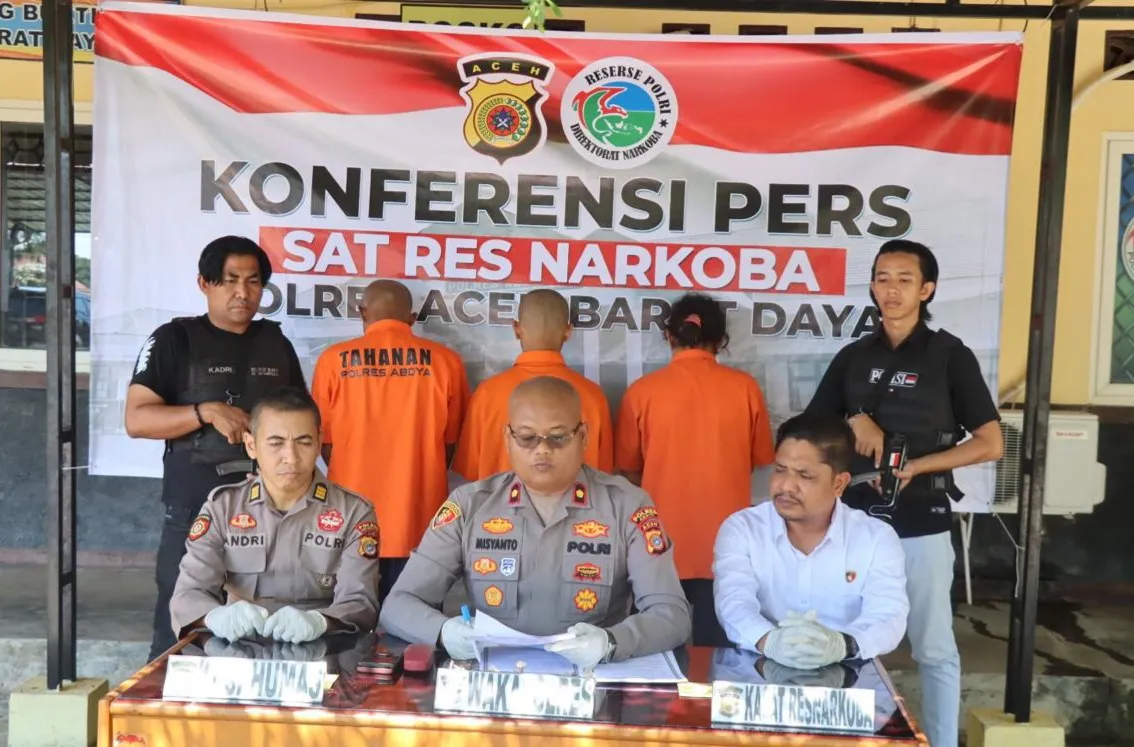 Satresnarkoba Polres Abdya Berhasil Bekuk Tiga Pelaku Tindak Pidana Narkotika